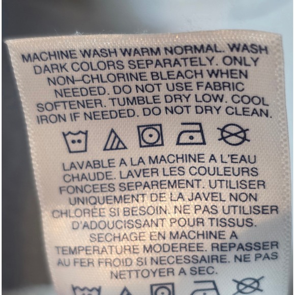 Lands End Fleece 1/4 Zip Pullover Top Snowflake Embossed Sz Large XL Light Gray - Picture 11 of 11